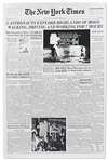 Charlie Duke Signed New York Times Poster From 22 April 1972, Reporting on the Apollo 16 Mission -- Duke Also Reflects on the Mission, Writing: My footprints were about an inch deep