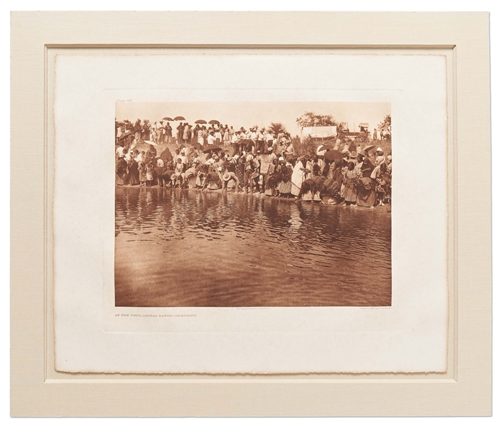 Edward Sheriff Curtis Original Large Photogravure Plate of At the Pool, Animal Dance - Cheyenne -- From The North American Indian Published 1930