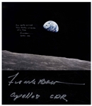 Frank Borman Signed 20 x 16 Earthrise Photo -- ...Good night, Merry Christmas and God Bless all on Earth...