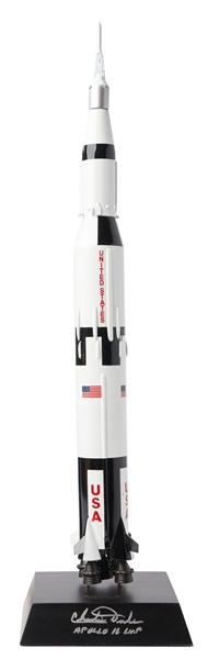 Charlie Duke Signed Apollo Saturn V Rocket Model