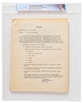 Gus Grissoms Personally Owned Copy of John Glenns Debriefing for the Mercury-Atlas 6 Mission -- Encapsulated by CAG