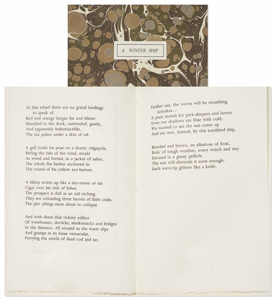 First Edition of Sylvia Plaths Poem A Winter Ship -- One of Only 60 Copies Extant, Personally Owned by Sylvia Plath