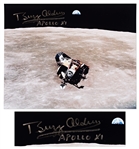 Buzz Aldrin Signed 10 x 8 Photo of the Apollo 11 Lunar Module Departing the Moon