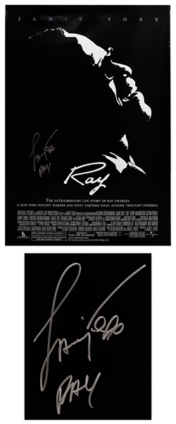 Jamie Foxx Signed Ray Poster -- Foxx Won the Academy Award for His Portrayal of Music Icon Ray Charles