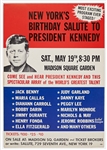 Very Rare "Happy Birthday, Mr. President" Poster for John F. Kennedys 1962 Birthday Party at Madison Square Garden with Marilyn Monroe -- Plus Original Program, Handbill & PSA Encapsulated Ticket