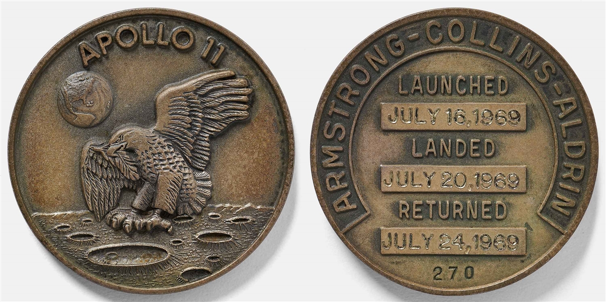 Apollo 11 Space-Flown Robbins Medal -- Owned by Astronaut Sally Ride