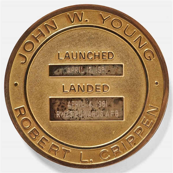 Sally Ride's Personally Owned STS-1 Space Shuttle Columbia Gold Flown Robbins Medal