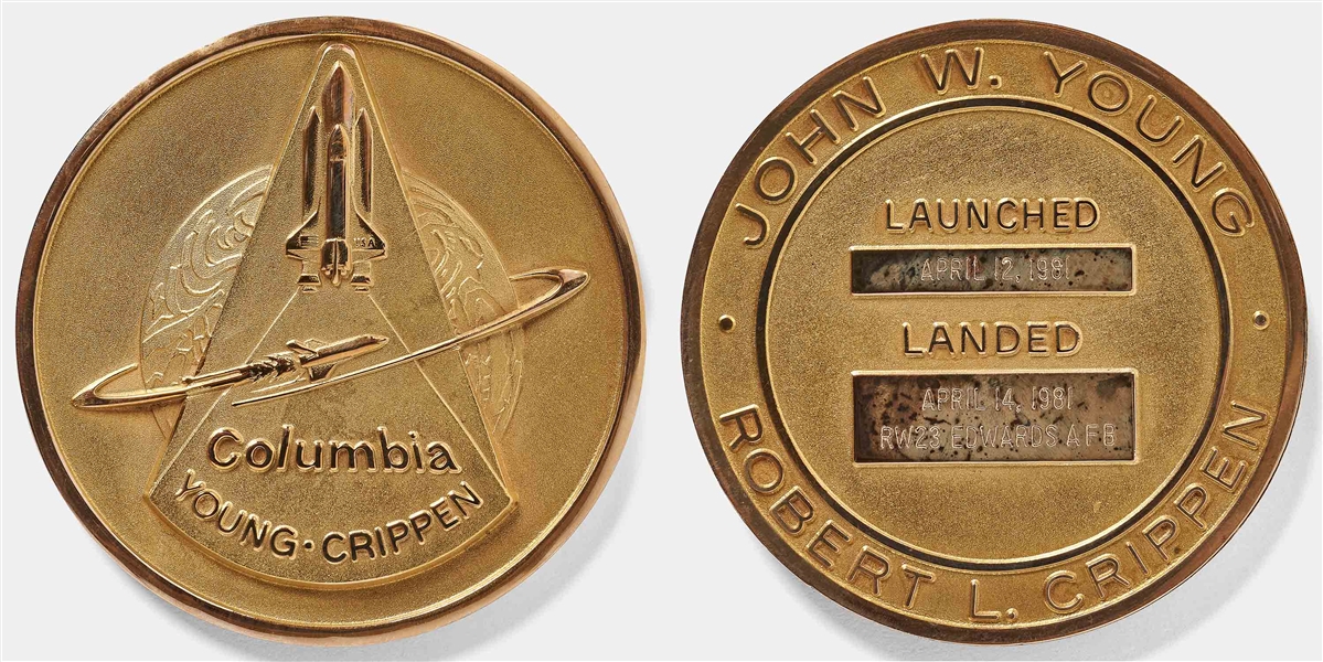 Sally Rides Personally Owned STS-1 Space Shuttle Columbia Gold Flown Robbins Medal