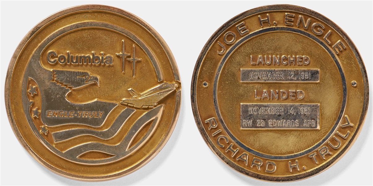 Sally Rides Personally Owned STS-2 Space Shuttle Columbia Gold Robbins Medal
