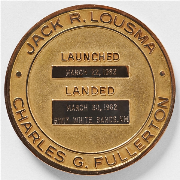 Sally Ride's Personally Owned STS-3 Space Shuttle Columbia Gold Robbins Medal