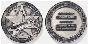 Sally Rides Personally Owned STS-5 Space Shuttle Columbia Robbins Medal