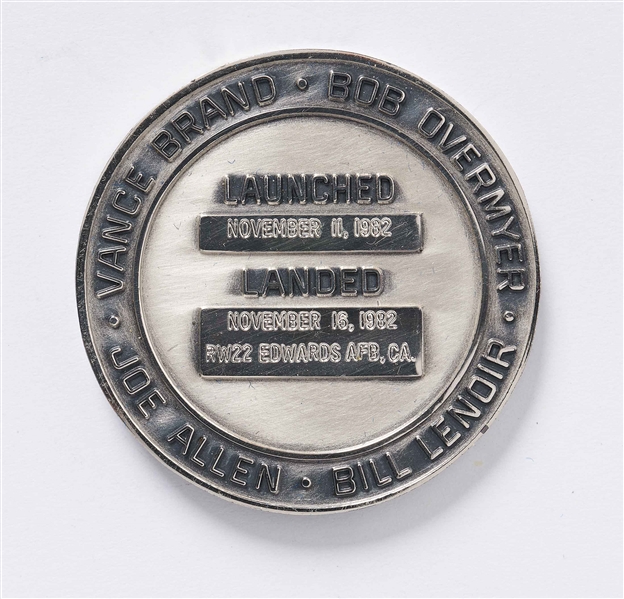 Sally Ride's Personally Owned STS-5 Space Shuttle Columbia Robbins Medal