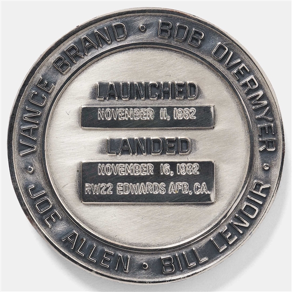 Sally Ride's Personally Owned STS-5 Space Shuttle Columbia Robbins Medal