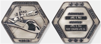 Sally Rides Personally Owned STS-6 Space Shuttle Challenger Robbins Medal