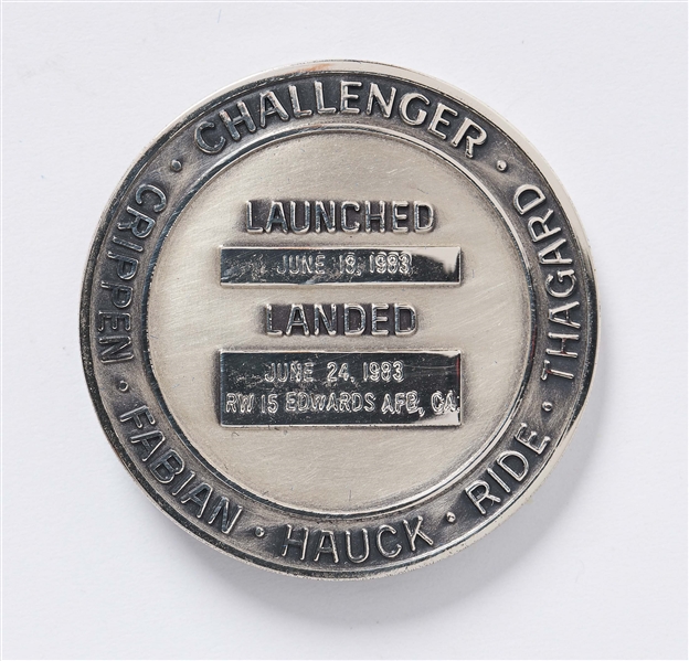 Sally Ride's Personally Owned STS-7 Space Shuttle Challenger Flown Robbins Medal -- Ride Made History as the First Female Astronaut on This Mission