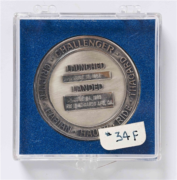 Sally Ride's Personally Owned STS-7 Space Shuttle Challenger Flown Robbins Medal -- Ride Made History as the First Female Astronaut on This Mission