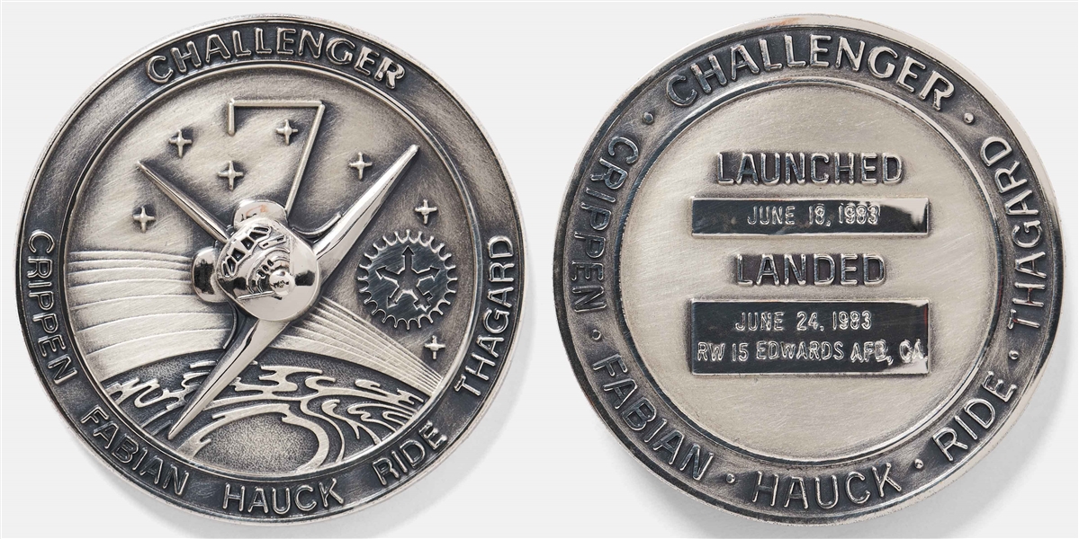 Sally Rides Personally Owned STS-7 Space Shuttle Challenger Flown Robbins Medal -- Ride Made History as the First Female Astronaut on This Mission