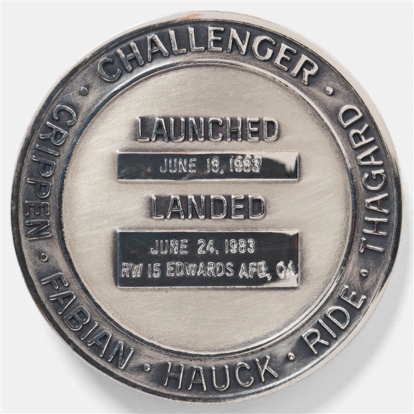 Sally Ride's Personally Owned STS-7 Space Shuttle Challenger Flown Robbins Medal -- Ride Made History as the First Female Astronaut on This Mission