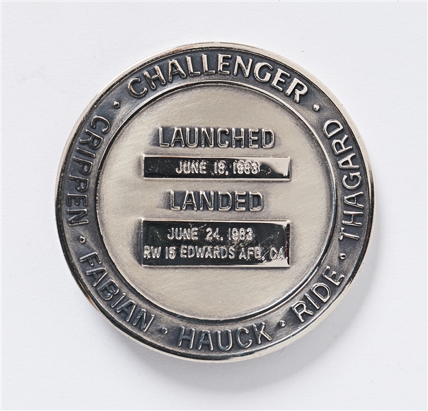 Sally Ride's Personally Owned STS-7 Space Shuttle Challenger Flown Robbins Medal -- Ride Made History as the First Female Astronaut on This Mission