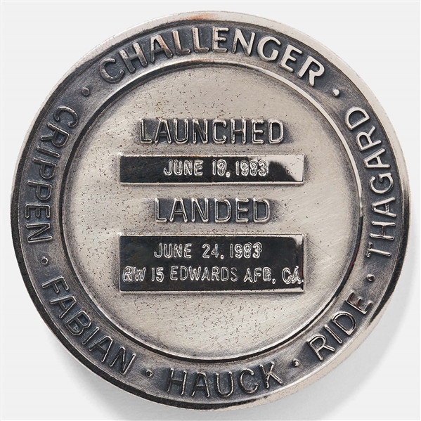 Sally Ride's Personally Owned STS-7 Space Shuttle Challenger Flown Robbins Medal -- Ride Made History as the First Female Astronaut on This Mission