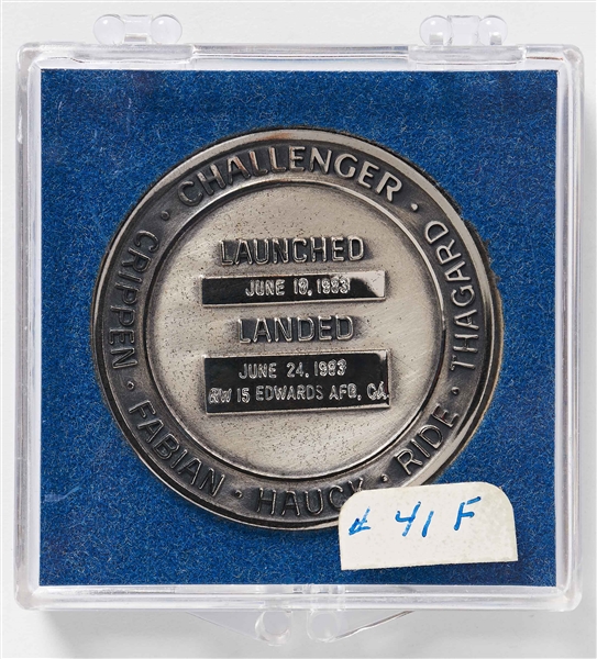 Sally Ride's Personally Owned STS-7 Space Shuttle Challenger Flown Robbins Medal -- Ride Made History as the First Female Astronaut on This Mission