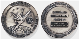 Sally Rides Personally Owned STS-7 Space Shuttle Challenger Flown Robbins Medal -- Ride Made History as the First Female Astronaut on This Mission