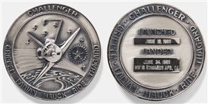 Sally Rides Personally Owned STS-7 Space Shuttle Challenger Robbins Medal -- Ride Made History as the First Female Astronaut on This Mission