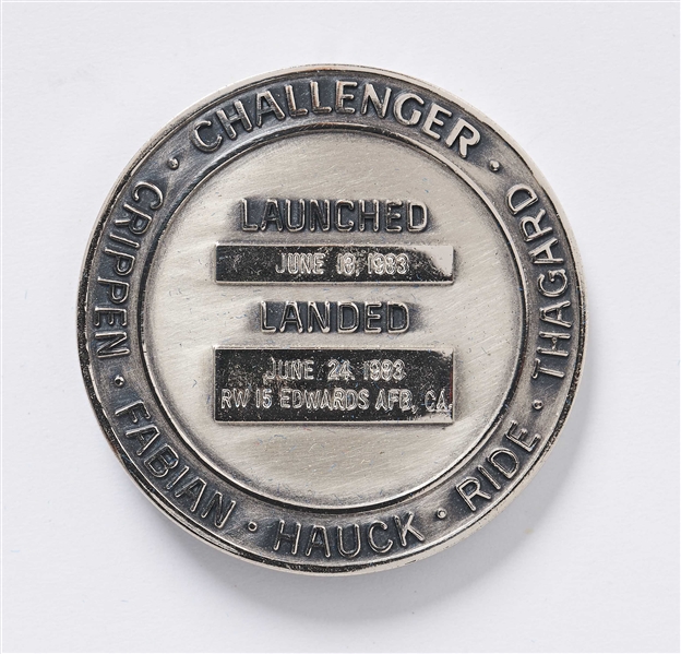 Sally Ride's Personally Owned STS-7 Space Shuttle Challenger Flown Robbins Medal -- Ride Made History as the First Female Astronaut on This Mission