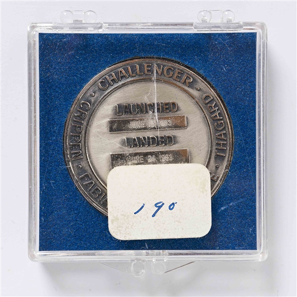 Sally Ride's Personally Owned STS-7 Space Shuttle Challenger Flown Robbins Medal -- Ride Made History as the First Female Astronaut on This Mission