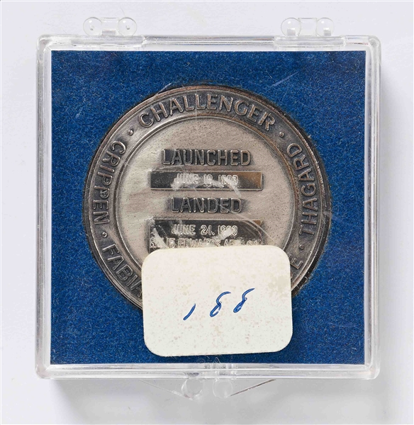 Sally Ride's Personally Owned STS-7 Space Shuttle Challenger Flown Robbins Medal -- Ride Made History as the First Female Astronaut on This Mission