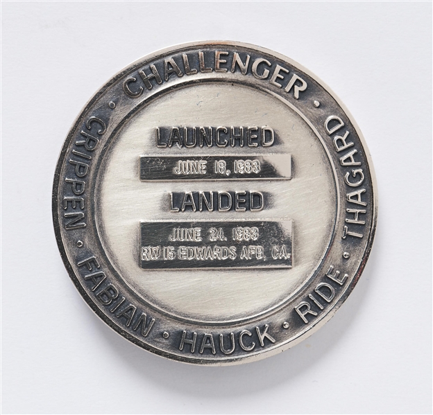 Sally Ride's Personally Owned STS-7 Space Shuttle Challenger Flown Robbins Medal -- Ride Made History as the First Female Astronaut on This Mission
