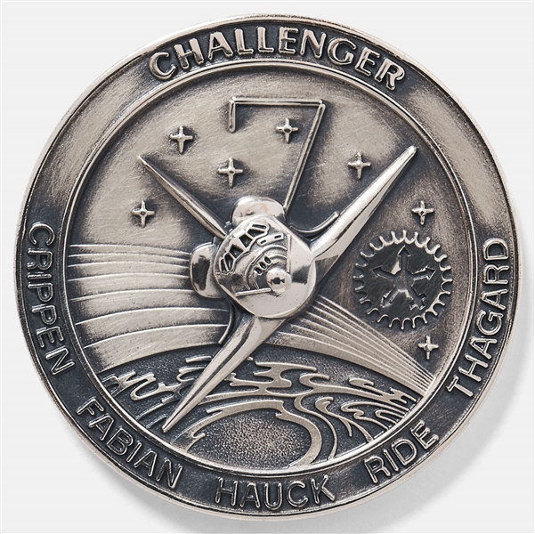 Sally Ride's Personally Owned STS-7 Space Shuttle Challenger Robbins Medal -- Ride Made History as the First Female Astronaut on This Mission
