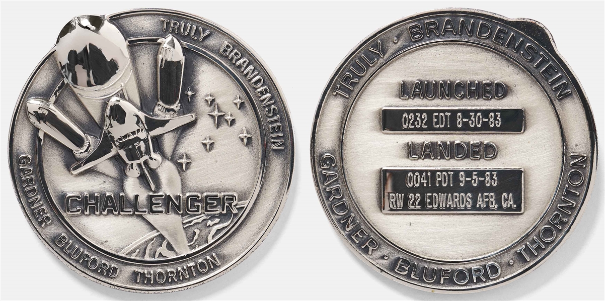 Sally Rides Personally Owned STS-8 Space Shuttle Challenger Robbins Medal