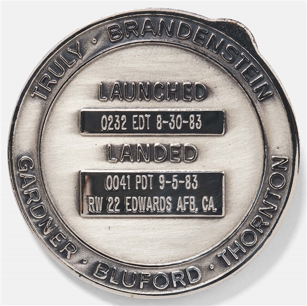 Sally Ride's Personally Owned STS-8 Space Shuttle Challenger Robbins Medal