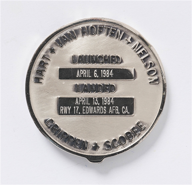 Sally Ride's Personally Owned STS-41-C Space Shuttle Challenger Robbins Medal