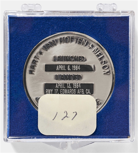 Sally Ride's Personally Owned STS-41-C Space Shuttle Challenger Robbins Medal