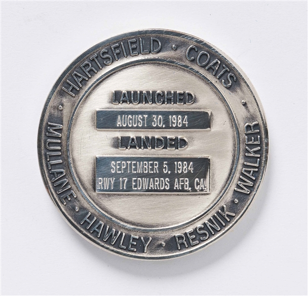 Sally Ride's Personally Owned STS-41-D Space Shuttle Discovery Robbins Medal