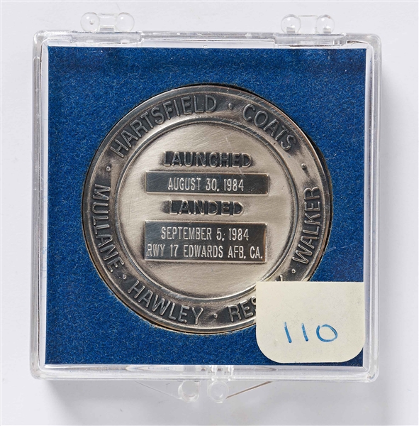 Sally Ride's Personally Owned STS-41-D Space Shuttle Discovery Robbins Medal