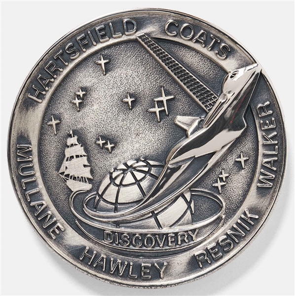 Sally Ride's Personally Owned STS-41-D Space Shuttle Discovery Robbins Medal