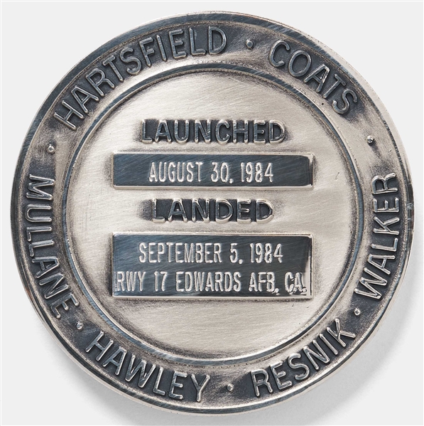 Sally Ride's Personally Owned STS-41-D Space Shuttle Discovery Robbins Medal