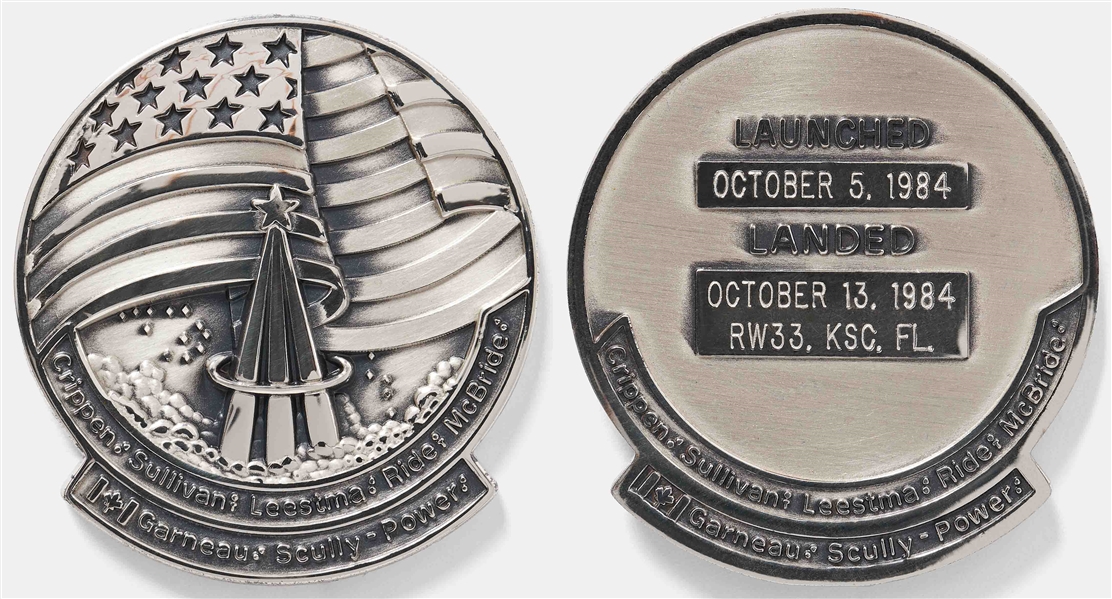 Sally Rides Personally Owned STS-41-G Space Shuttle Challenger Flown Robbins Medal -- Ride Served as Mission Specialist and Flight Engineer on STS-41-G