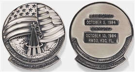 Sally Rides Personally Owned STS-41-G Space Shuttle Challenger Flown Robbins Medal -- Ride Served as Mission Specialist and Flight Engineer on STS-41-G
