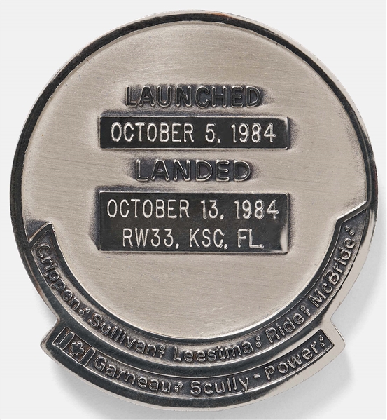 Sally Ride's Personally Owned STS-41-G Space Shuttle Challenger Flown Robbins Medal -- Ride Served as Mission Specialist and Flight Engineer on STS-41-G