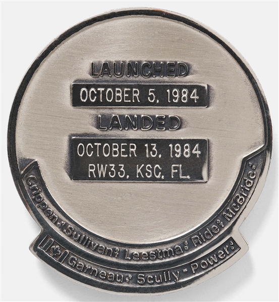 Sally Ride's Personally Owned STS-41-G Space Shuttle Challenger Flown Robbins Medal -- Ride Served as Mission Specialist and Flight Engineer on STS-41-G