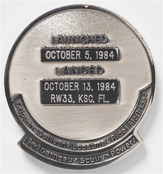 Sally Ride's Personally Owned STS-41-G Space Shuttle Challenger Flown Robbins Medal -- Ride Served as Mission Specialist and Flight Engineer on STS-41-G