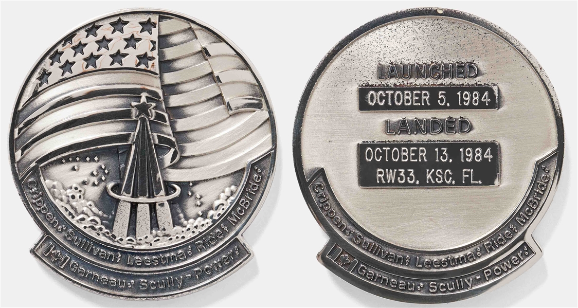 Sally Ride's Personally Owned STS-41-G Space Shuttle Challenger Flown Robbins Medal -- Ride Served as Mission Specialist and Flight Engineer on STS-41-G
