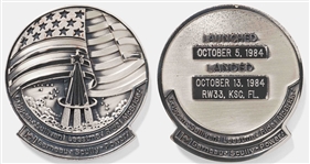 Sally Rides Personally Owned STS-41-G Space Shuttle Challenger Flown Robbins Medal -- Ride Served as Mission Specialist and Flight Engineer on STS-41-G