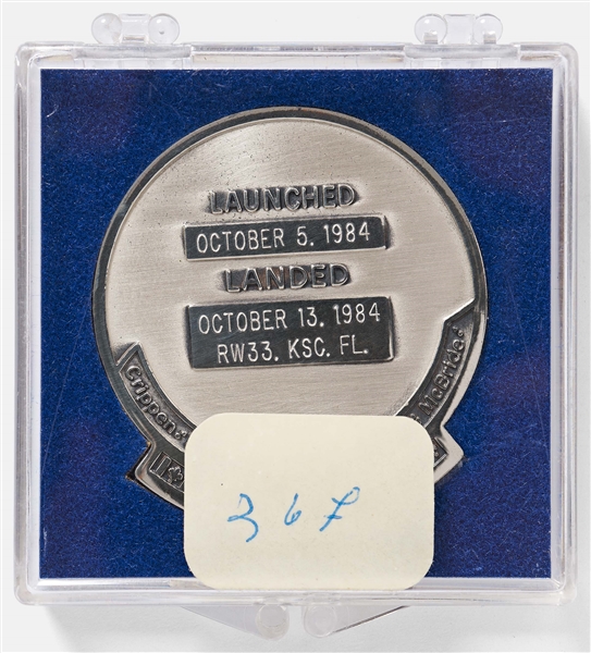 Sally Ride's Personally Owned STS-41-G Space Shuttle Challenger Flown Robbins Medal -- Ride Served as Mission Specialist and Flight Engineer on STS-41-G