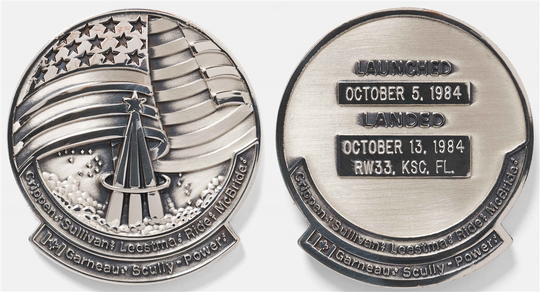Sally Rides Personally Owned STS-41-G Space Shuttle Challenger Flown Robbins Medal -- Ride Served as Mission Specialist and Flight Engineer on STS-41-G