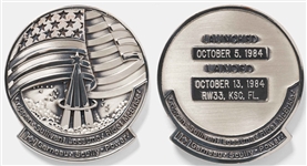 Sally Rides Personally Owned STS-41-G Space Shuttle Challenger Flown Robbins Medal -- Ride Served as Mission Specialist and Flight Engineer on STS-41-G